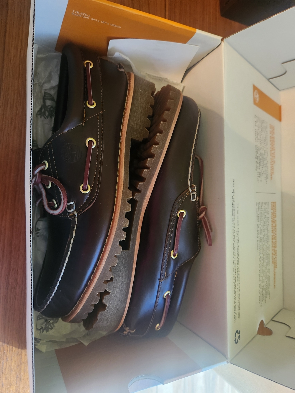 Timberland Dark Brown Leather Boat Shoes with Lug Sole
